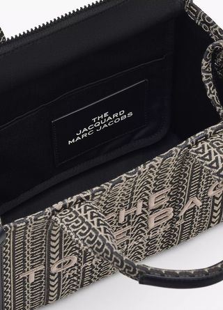 Marc Jacobs Monogram Jacquard Small Tote Bag Black / Beige