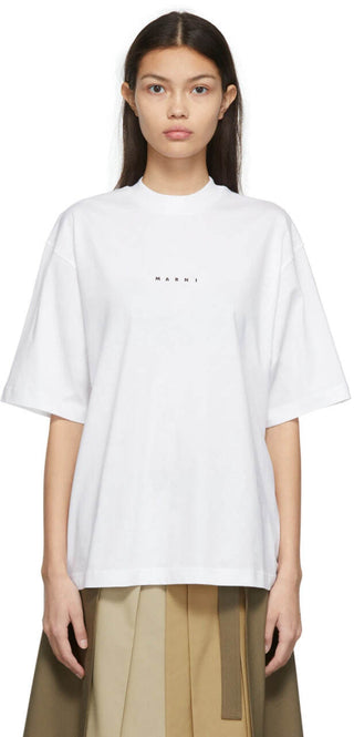 Marni Logo Crew Neck T-shirt White