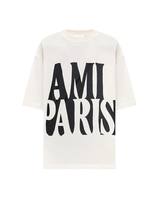 Ami Paris Cotton Print Oversize T-Shirt White