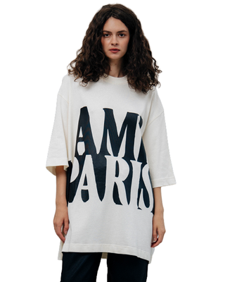 Ami Paris Cotton Print Oversize T-Shirt White