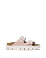Platform Suede Leather Slides Light Rose