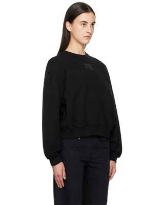 Alexander Wang Puff Logo Cotton Sweatshirt Black