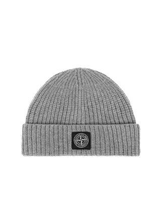 Stone Island N100012 LIGHT RWS GEELONG WOOL Compass Patch Beanie Cement Melange