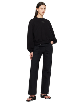 Alexander Wang Puff Logo Cotton Sweatshirt Black
