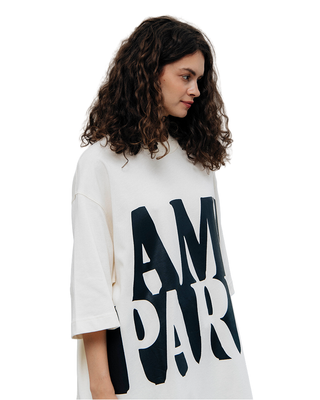 Ami Paris Cotton Print Oversize T-Shirt White