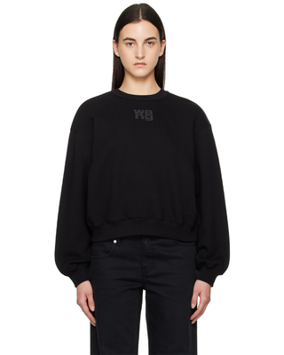 Alexander Wang Puff Logo Cotton Sweatshirt Black