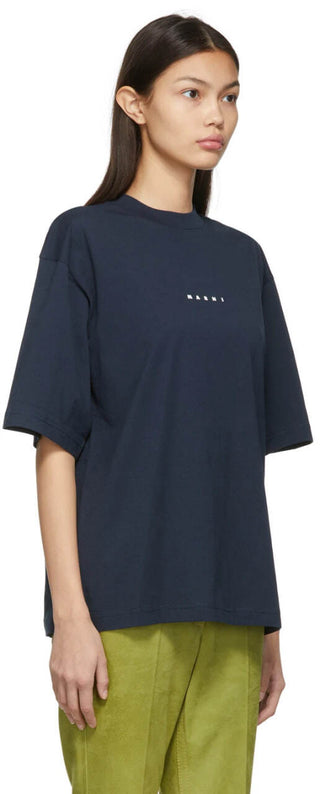 Marni Logo Crew Neck T-shirt Navy