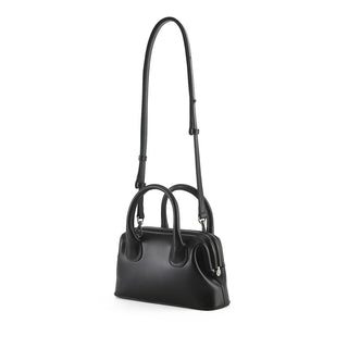 Osoi Mini Boat Leather Top Handle Bag Black