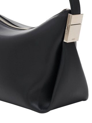 Osoi Bean Leather Shoulder Bag Black