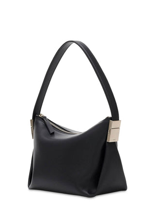 Osoi Bean Leather Shoulder Bag Black