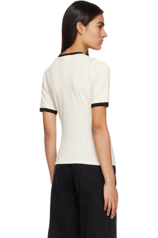 GANNI Fitted T-Shirt Egret