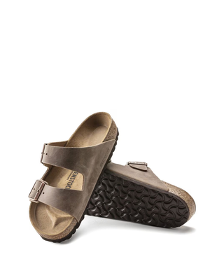Birkenstock Arizona Oiled Leather Slides Tabacco Brown 0352203