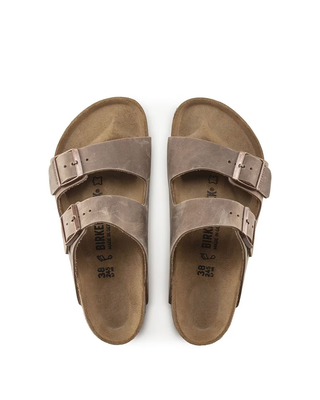 Birkenstock Arizona Oiled Leather Slides Tabacco Brown 0352203