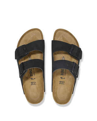 Birkenstock Arizona Suede Leather Slides Black 1027164
