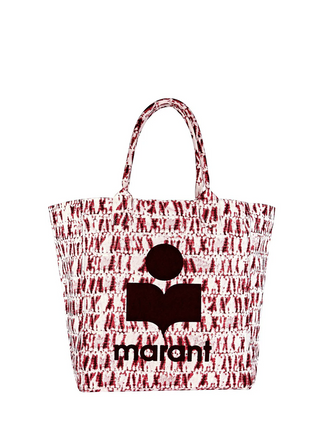 Isabel Marant Yenky Logo Canvas Tote Bag Red/White