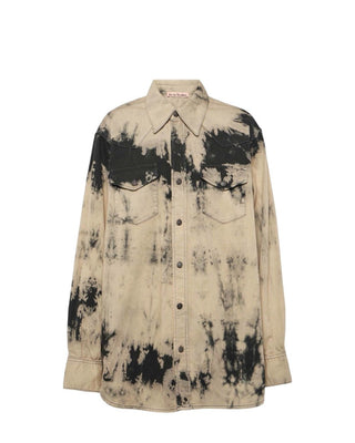 Acne Studios Tie Dye Denim Shirt Beige/Black