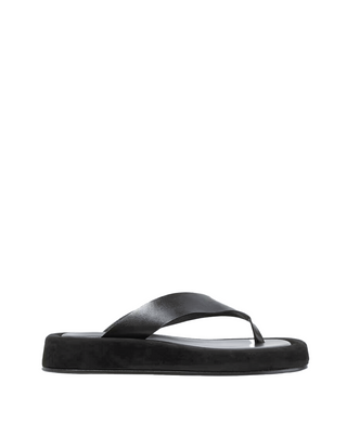 The Row Ginza Sandal in Suede Black