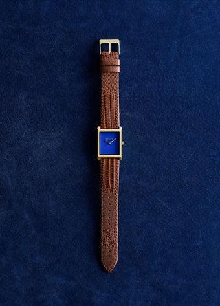 Breda Virgil Lizard Embossed Gold/Brown/Cobalt 1763B
