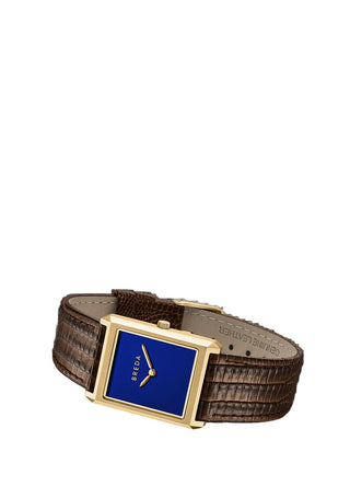 Breda Virgil Lizard Embossed Gold/Brown/Cobalt 1763B