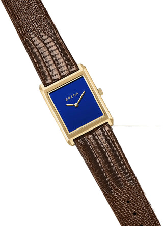 Breda Virgil Lizard Embossed Gold/Brown/Cobalt 1763B