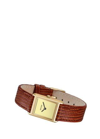 Breda Virgil Lizard Embossed Gold/Brown/Cream 1765B