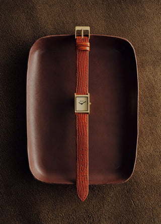 Breda Virgil Lizard Embossed Gold/Brown/Cream 1765B