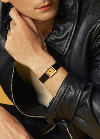 Breda Virgil Lizard Embossed Gold/Black 1765D