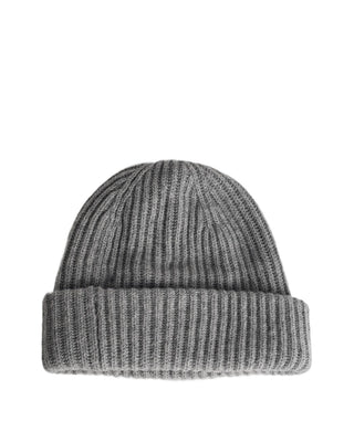 Ganni Ribbed Knit Beanie Grey