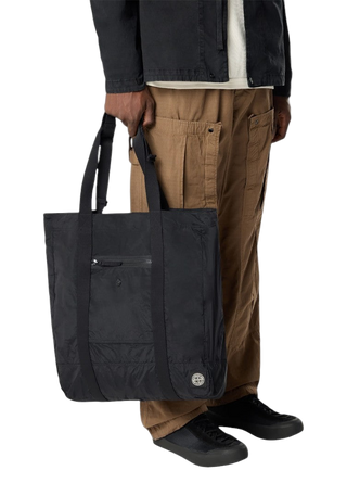 Stone Island 9200012 COATED NYLON METAL IN ECONYL® Tote Bag Black