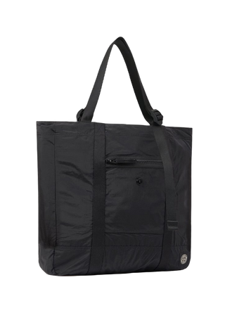 Stone Island 9200012 COATED NYLON METAL IN ECONYL® Tote Bag Black