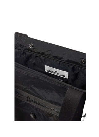 Stone Island 9200012 COATED NYLON METAL IN ECONYL® Tote Bag Black