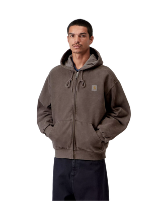 Carhartt WIP Hooded Vista Zip Jacket Garment Dyed Tobacco