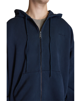 Carhartt WIP Hooded Benton Sweat Jacket Navy Blue