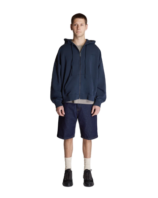 Carhartt WIP Hooded Benton Sweat Jacket Navy Blue