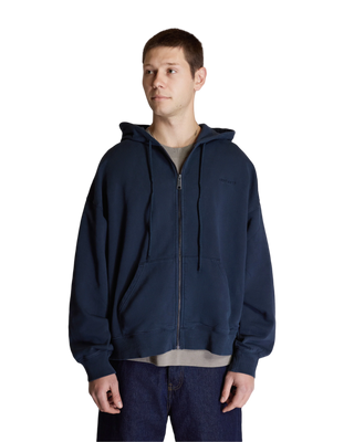 Carhartt WIP Hooded Benton Sweat Jacket Navy Blue