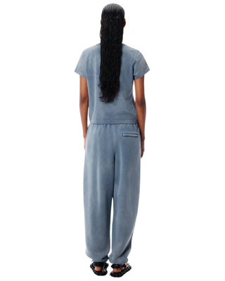 Alexander Wang Puff Logo Shrunken Cotton Jersey Tee Washed Blue Ink