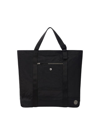 Stone Island 9200013 COATED NYLON METAL IN ECONYL® Tote Bag Black