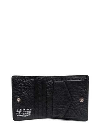 Maison Margiela Heavy-grain Bi-fold Wallet In Black