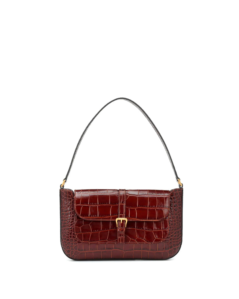 By Far Miranda Nutella Croco Embossed Leather ROOMS