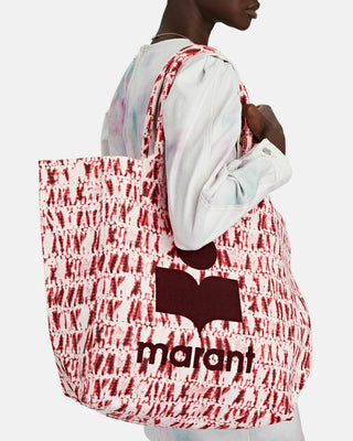 Isabel Marant Yenky Logo Canvas Tote Bag Red/White