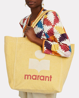 Isabel Marant Yenky Logo Canvas Tote Bag Yellow