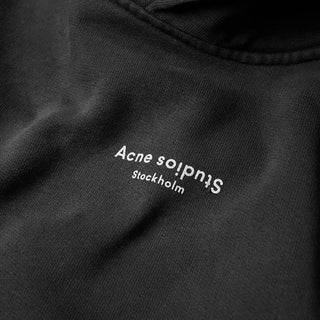 Acne Studios Franklin Reverse Logo Hoody Black