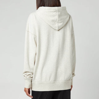 Isabel Marant Étoile Mansel flocked-logo hoodie Ecru/Green