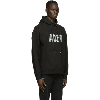 Ader Error Exclusive Tape Logo Hoodie Black