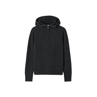 Toteme Half Zip Fine Knit Sweater Black